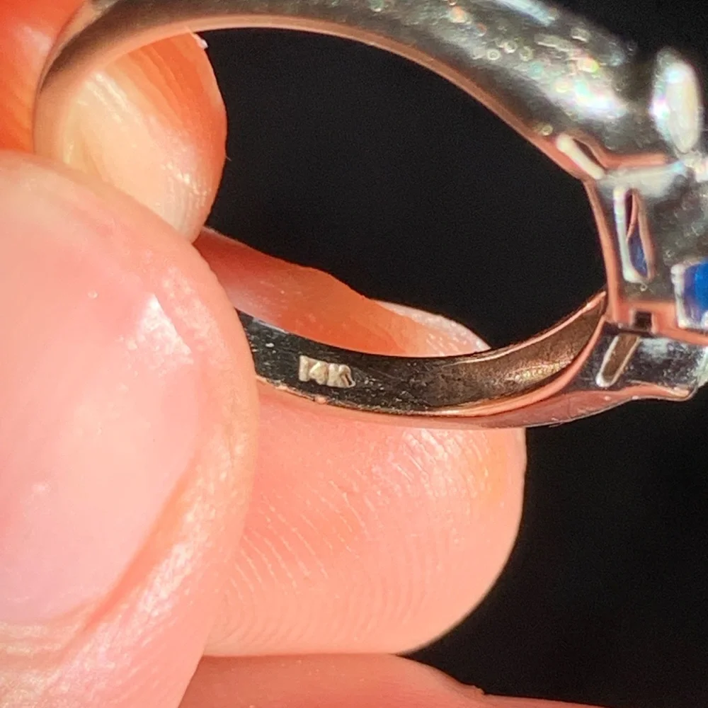 14k Kashmir Sapphire and Diamond Ring - Picture 11 of 13